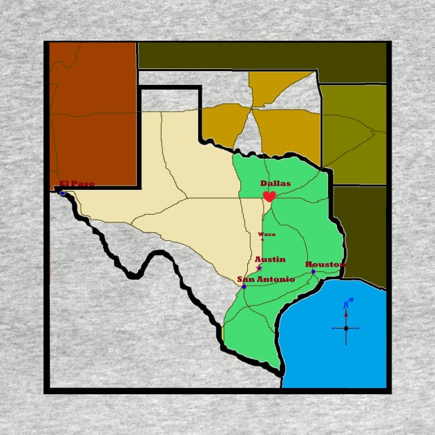 Go West, Western, Texas, Oklahoma Map by YudyisJudy